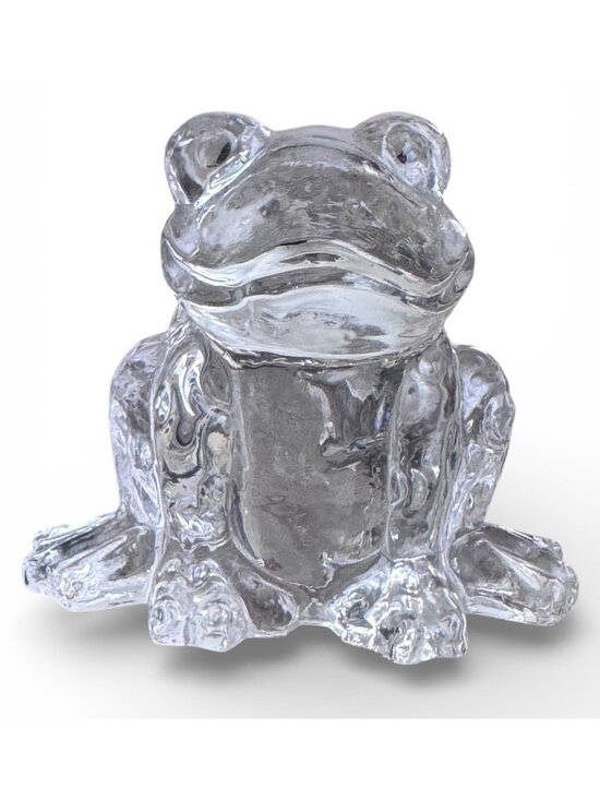 Unbranded Other - Clear Glass Frog Figurine Paperweight Desk Home Decor Animal Statue Art 3 Inch